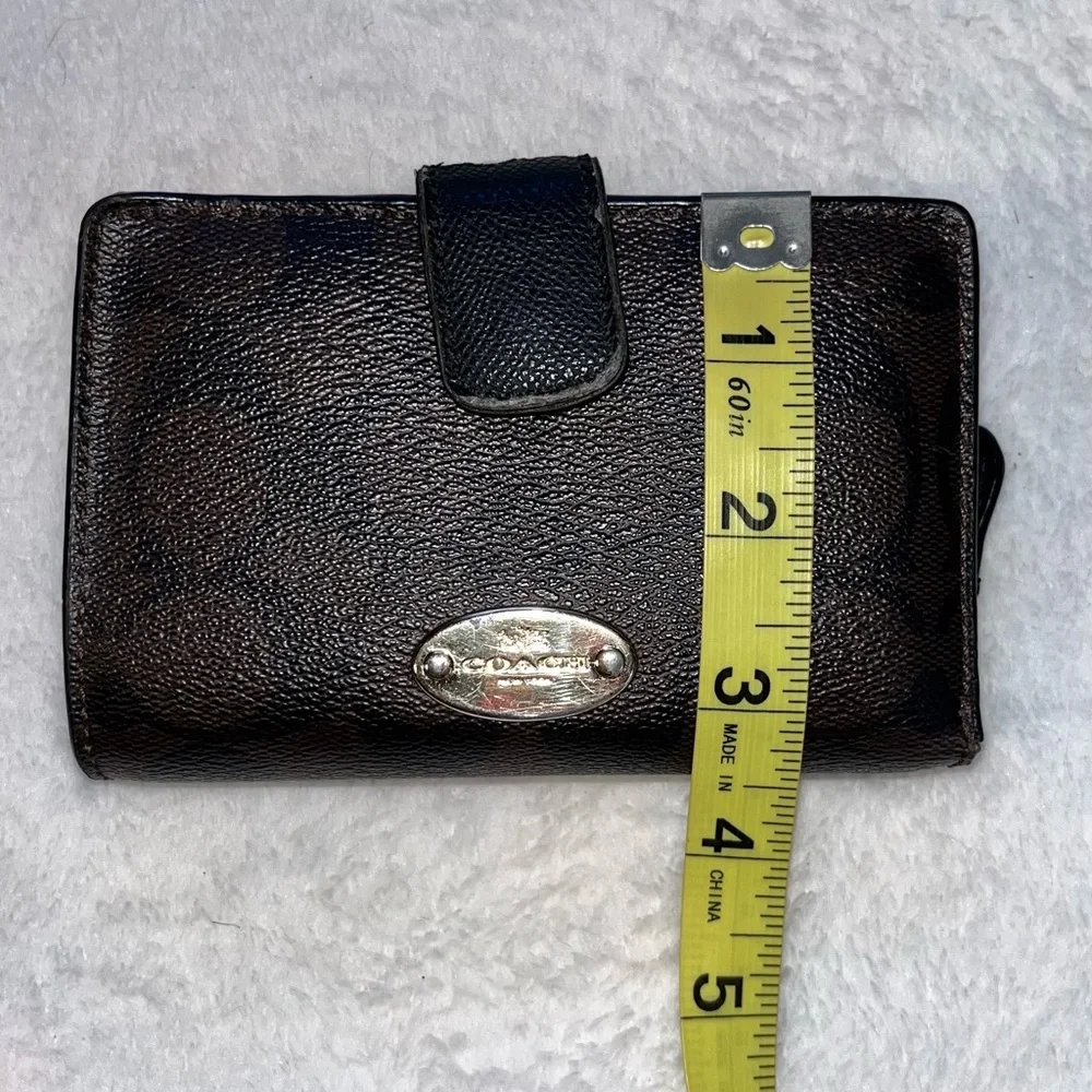 Coach Black and Brown Leather logo Wallet - Picture 10 of 11